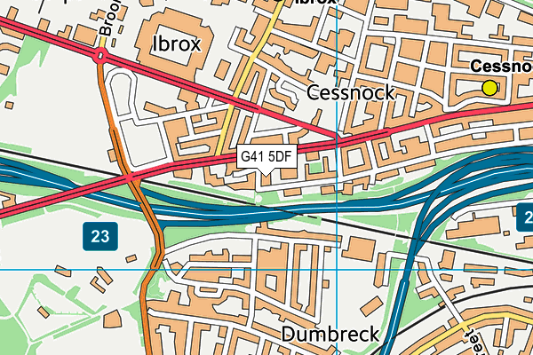 G41 5DF map - OS VectorMap District (Ordnance Survey)