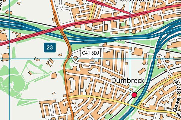 G41 5DJ map - OS VectorMap District (Ordnance Survey)