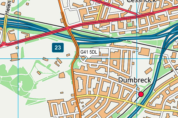 G41 5DL map - OS VectorMap District (Ordnance Survey)