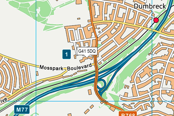 G41 5DQ map - OS VectorMap District (Ordnance Survey)