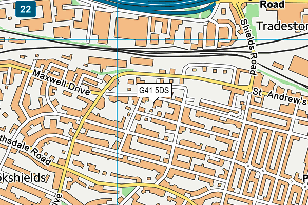 G41 5DS map - OS VectorMap District (Ordnance Survey)