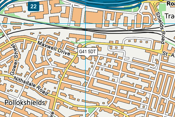 G41 5DT map - OS VectorMap District (Ordnance Survey)