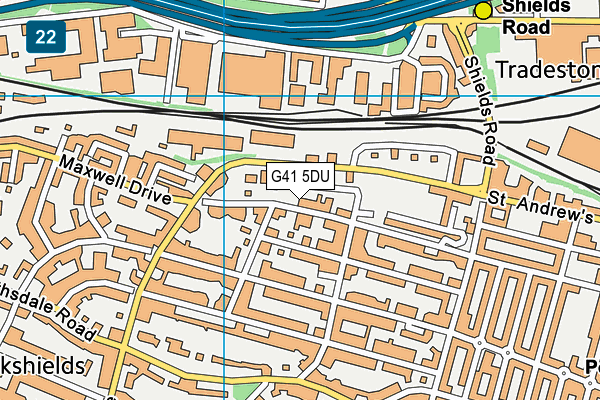 G41 5DU map - OS VectorMap District (Ordnance Survey)