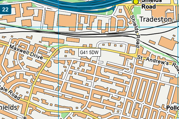 G41 5DW map - OS VectorMap District (Ordnance Survey)