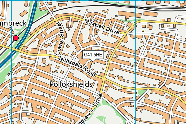 G41 5HE map - OS VectorMap District (Ordnance Survey)