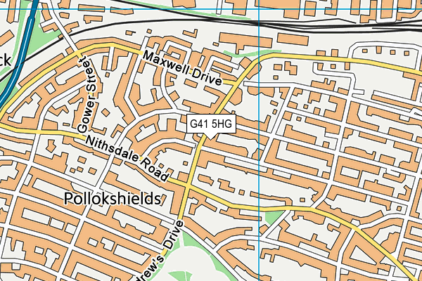 G41 5HG map - OS VectorMap District (Ordnance Survey)