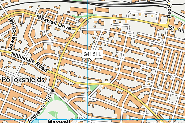 G41 5HL map - OS VectorMap District (Ordnance Survey)