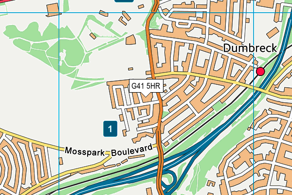 G41 5HR map - OS VectorMap District (Ordnance Survey)