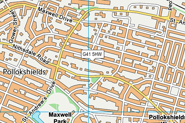 G41 5HW map - OS VectorMap District (Ordnance Survey)