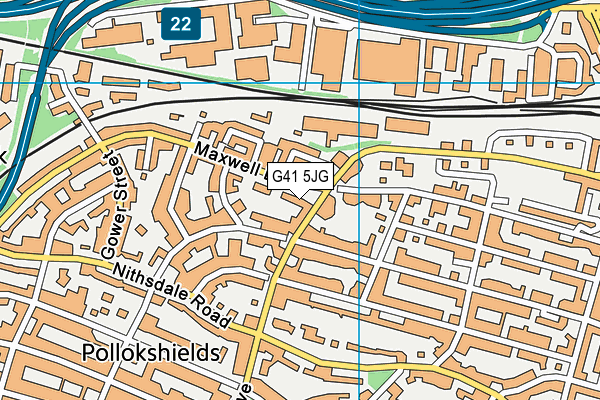 G41 5JG map - OS VectorMap District (Ordnance Survey)