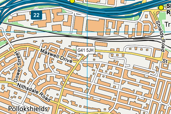 G41 5JH map - OS VectorMap District (Ordnance Survey)