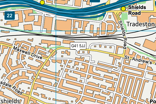 G41 5JJ map - OS VectorMap District (Ordnance Survey)