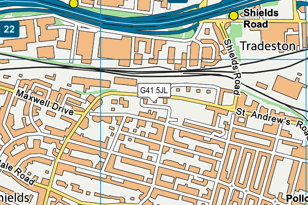 G41 5JL map - OS VectorMap District (Ordnance Survey)