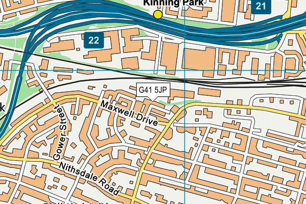 G41 5JP map - OS VectorMap District (Ordnance Survey)