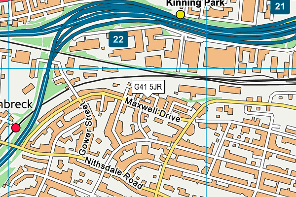 G41 5JR map - OS VectorMap District (Ordnance Survey)