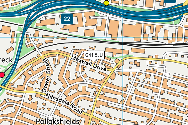 G41 5JU map - OS VectorMap District (Ordnance Survey)