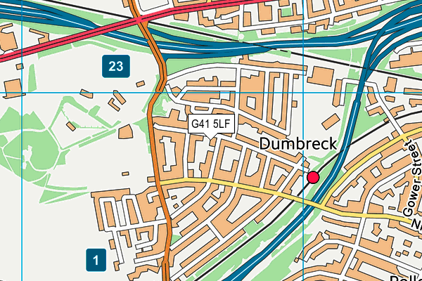 G41 5LF map - OS VectorMap District (Ordnance Survey)