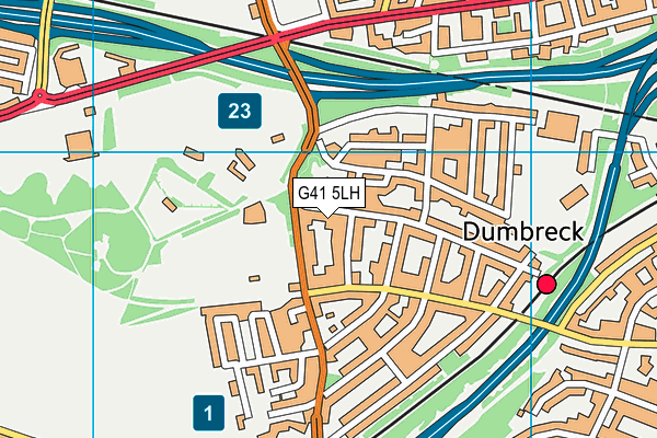 G41 5LH map - OS VectorMap District (Ordnance Survey)