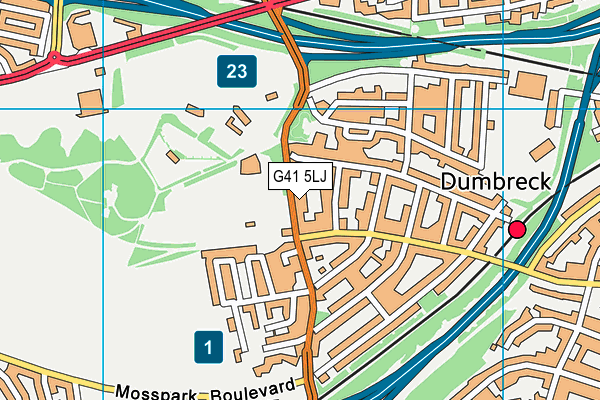 G41 5LJ map - OS VectorMap District (Ordnance Survey)