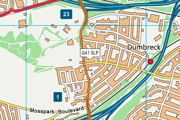 G41 5LP map - OS VectorMap District (Ordnance Survey)