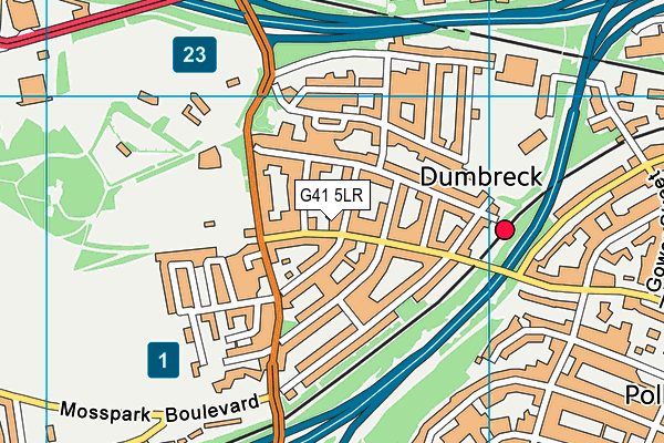 G41 5LR map - OS VectorMap District (Ordnance Survey)