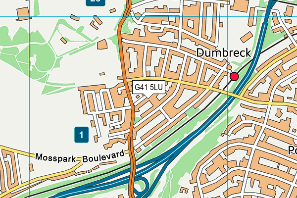 G41 5LU map - OS VectorMap District (Ordnance Survey)