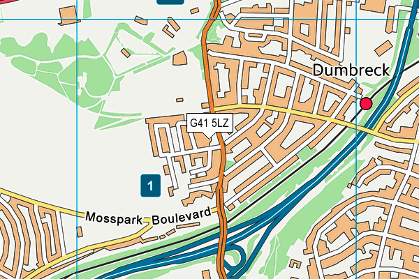 G41 5LZ map - OS VectorMap District (Ordnance Survey)