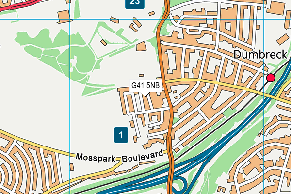 G41 5NB map - OS VectorMap District (Ordnance Survey)