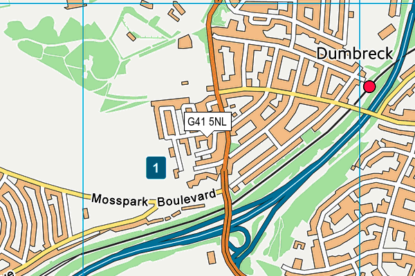 G41 5NL map - OS VectorMap District (Ordnance Survey)