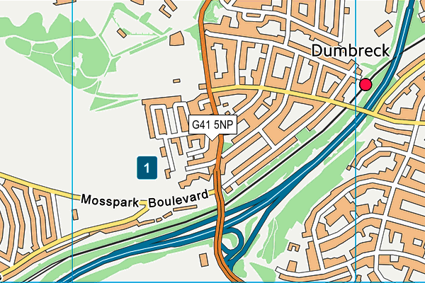 G41 5NP map - OS VectorMap District (Ordnance Survey)