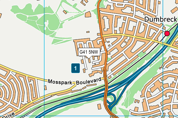 G41 5NW map - OS VectorMap District (Ordnance Survey)