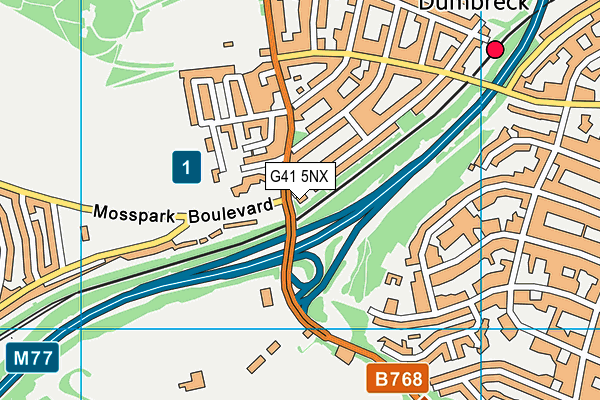 G41 5NX map - OS VectorMap District (Ordnance Survey)