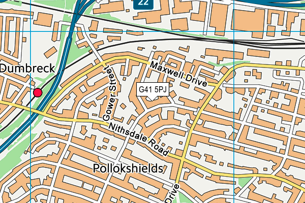 G41 5PJ map - OS VectorMap District (Ordnance Survey)