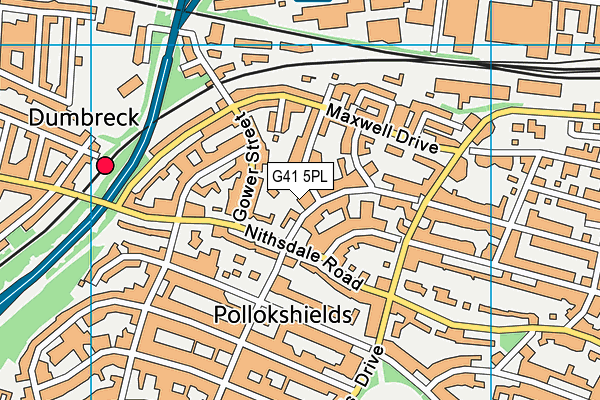 G41 5PL map - OS VectorMap District (Ordnance Survey)