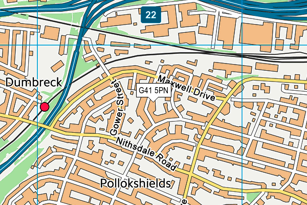 G41 5PN map - OS VectorMap District (Ordnance Survey)