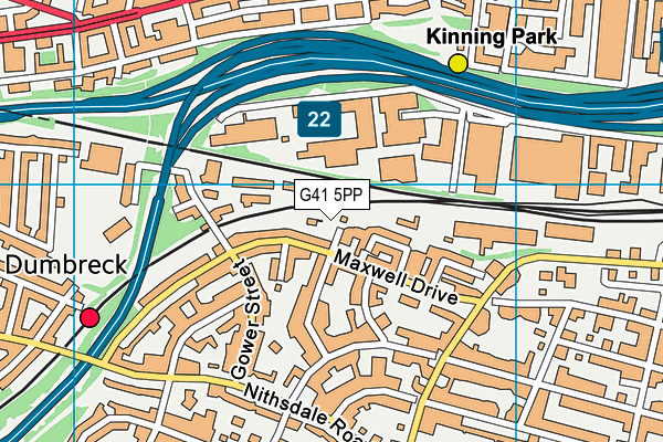 G41 5PP map - OS VectorMap District (Ordnance Survey)