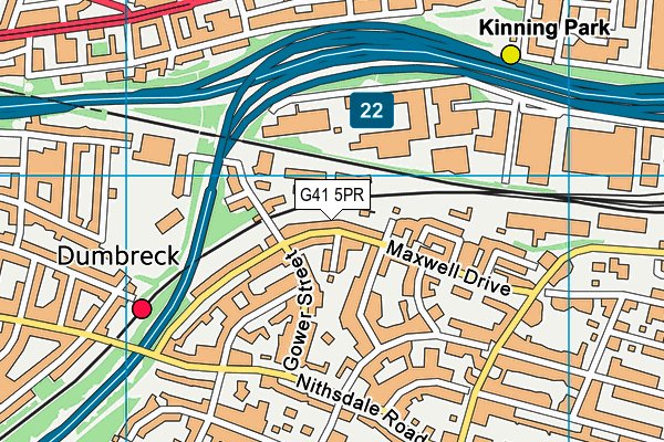 G41 5PR map - OS VectorMap District (Ordnance Survey)