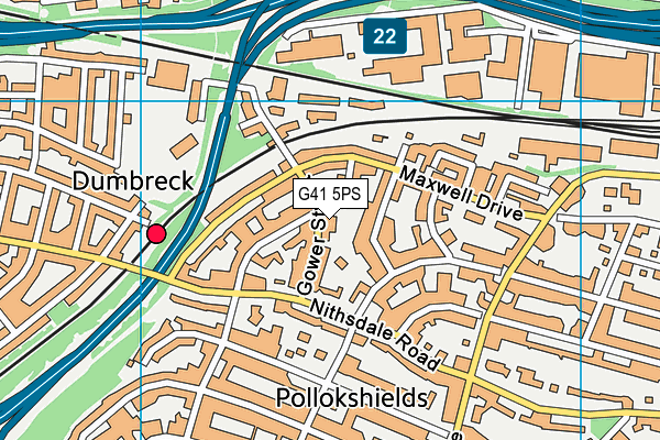 G41 5PS map - OS VectorMap District (Ordnance Survey)