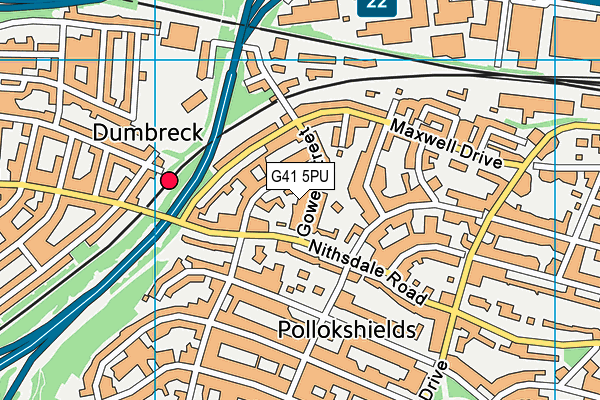 G41 5PU map - OS VectorMap District (Ordnance Survey)