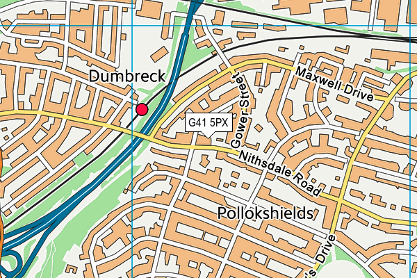 G41 5PX map - OS VectorMap District (Ordnance Survey)