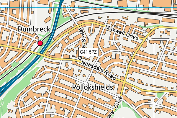 G41 5PZ map - OS VectorMap District (Ordnance Survey)