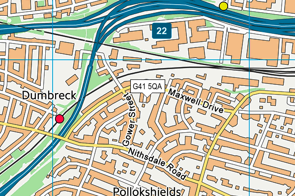 G41 5QA map - OS VectorMap District (Ordnance Survey)