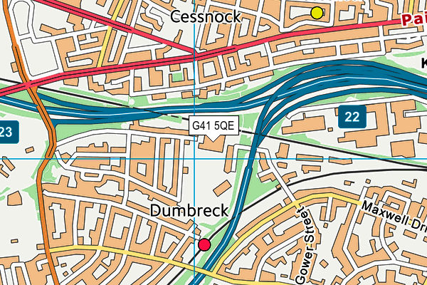 G41 5QE map - OS VectorMap District (Ordnance Survey)