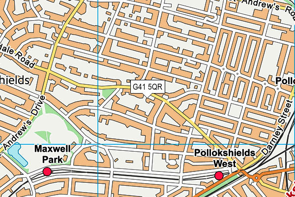 G41 5QR map - OS VectorMap District (Ordnance Survey)