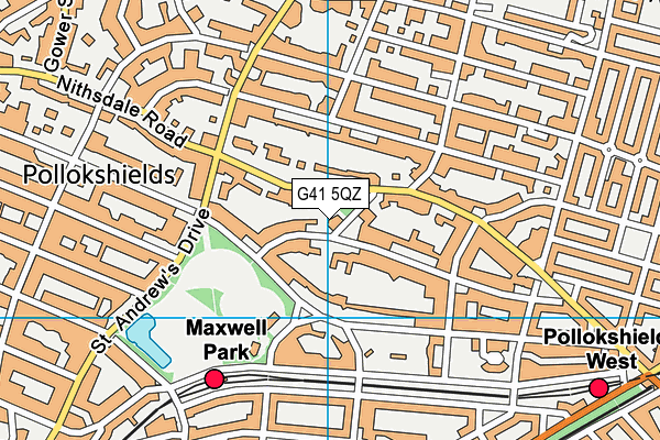 G41 5QZ map - OS VectorMap District (Ordnance Survey)