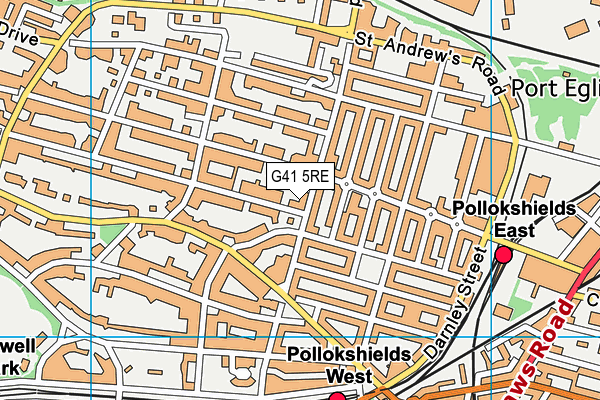 G41 5RE map - OS VectorMap District (Ordnance Survey)