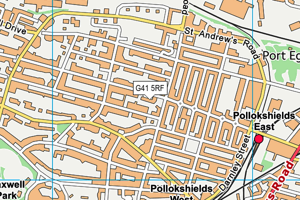 G41 5RF map - OS VectorMap District (Ordnance Survey)