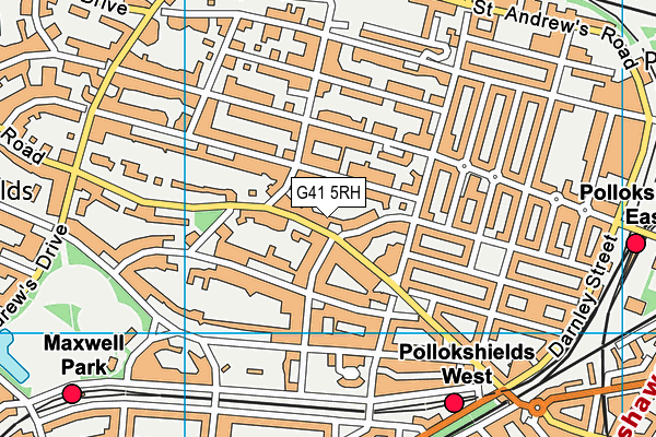 G41 5RH map - OS VectorMap District (Ordnance Survey)