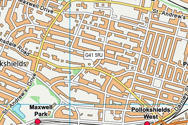 G41 5RJ map - OS VectorMap District (Ordnance Survey)