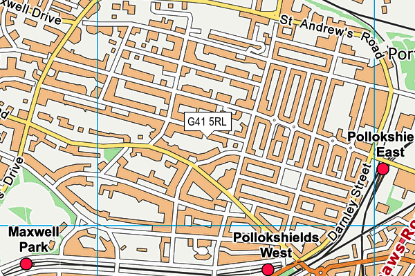 G41 5RL map - OS VectorMap District (Ordnance Survey)